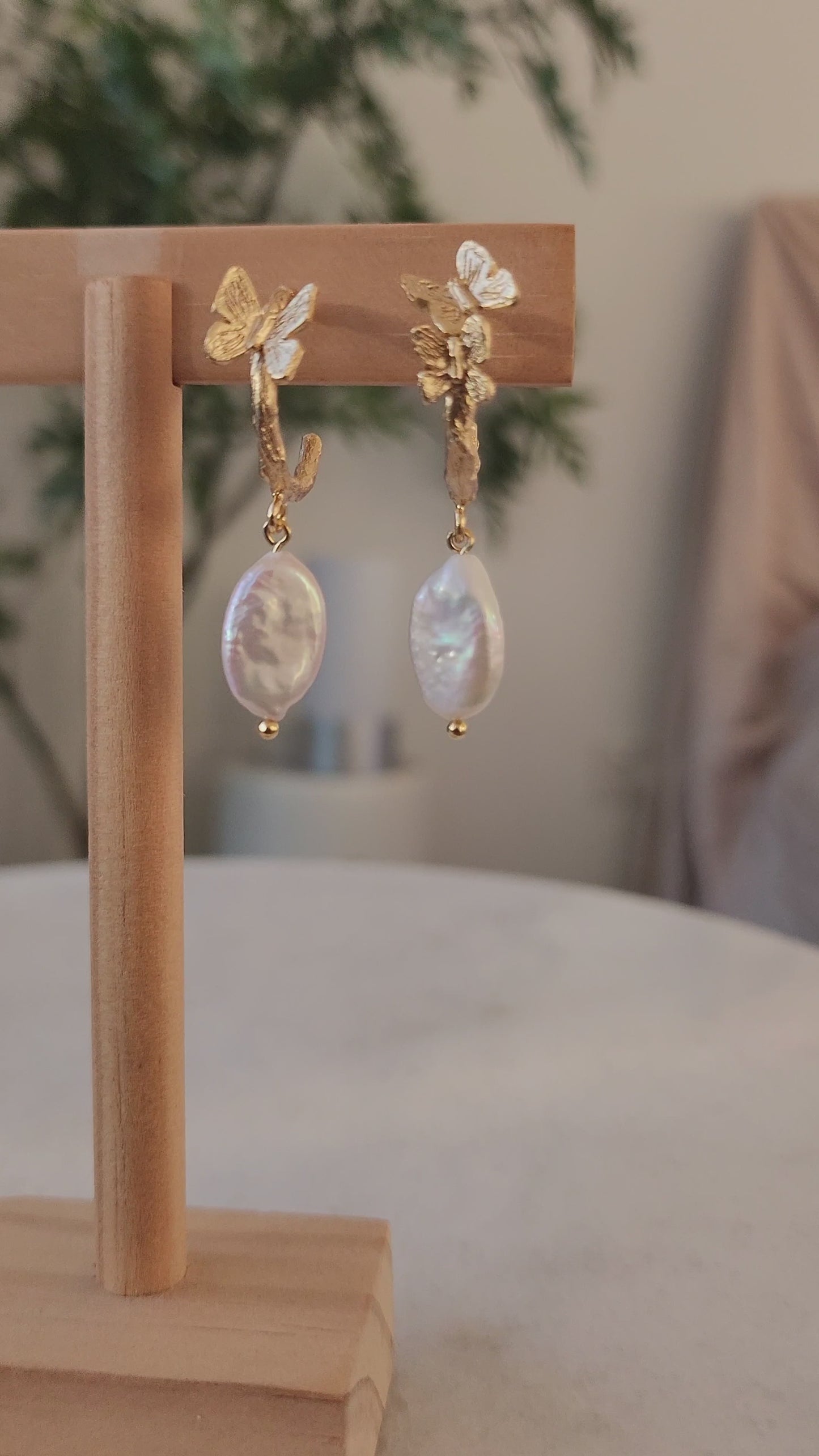 Butterfly Pearl Earrings