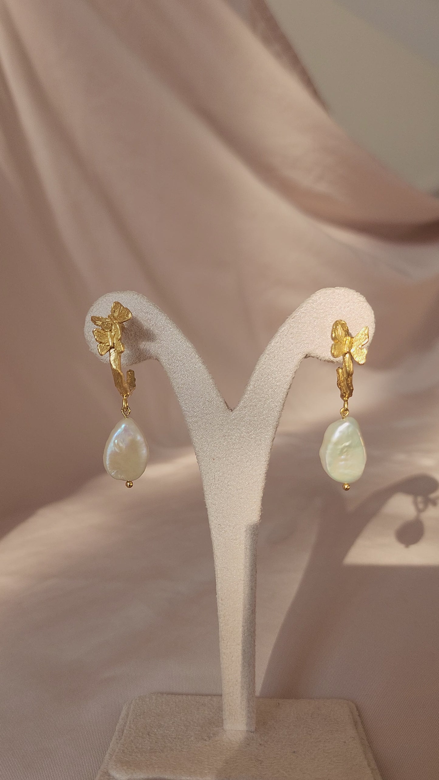 Butterfly Pearl Earrings